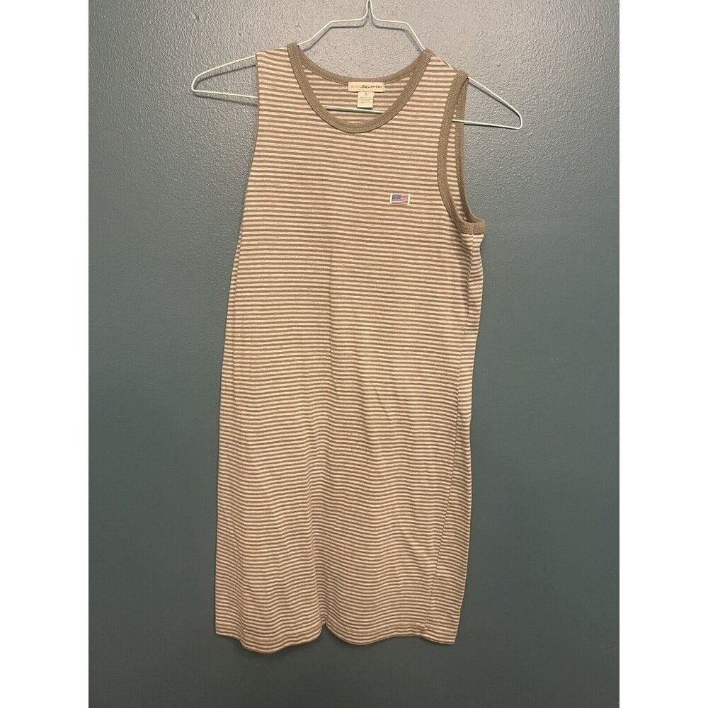 Basic Equipment Vintage Striped Green Dress Size‎ Small